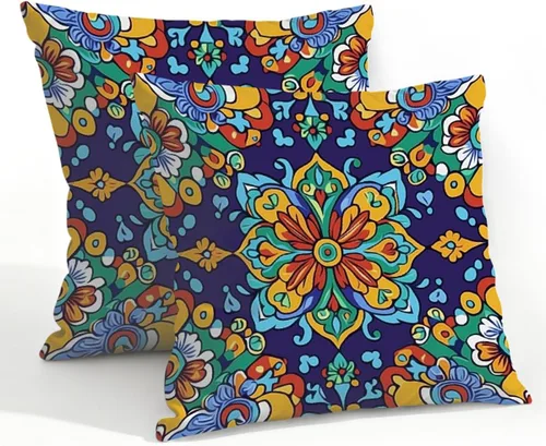 Vista 58 de Juego de 2 fundas de almohada impermeables para exteriores, 16 x 16 pulgadas, fundas de almohada decorativas de patio para muebles de jardín, sofá