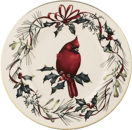 Vista 26 de Lenox 6122055 Winter Greetings - Juego de vajilla de 12 piezas, rojo y verde, Navidad, alojamiento de vacaciones, servicio para 4 personas
