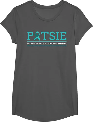Vista 16 de POTS Dysautonomia Turquoise Ribbon Autonomic Dysfunction T-Shirt Asphalt Grey