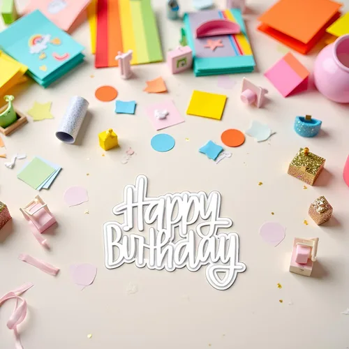 Vista 3 de Troqueles de corte de metal de feliz cumpleaños, para álbumes de recortes, álbum de fotos papeCraft para hacer tarjetas, herramienta de grabado