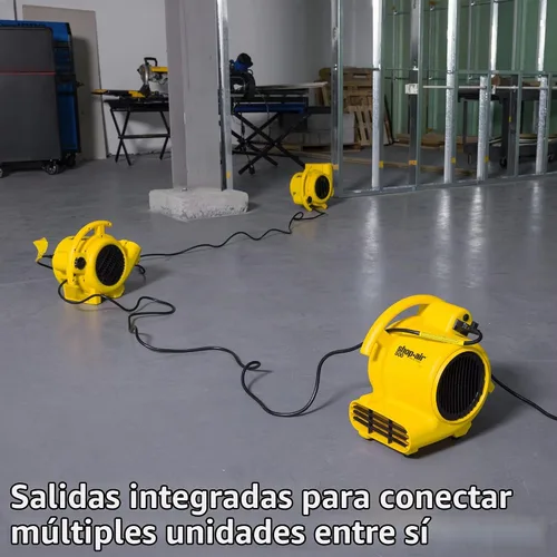 Vista 6 de Shop-Vac 1032005 Professional® 500 Max CFM Air Mover, cable de 12 pies, 3 ajustes de secado, ligero con salidas integradas para múltiples
