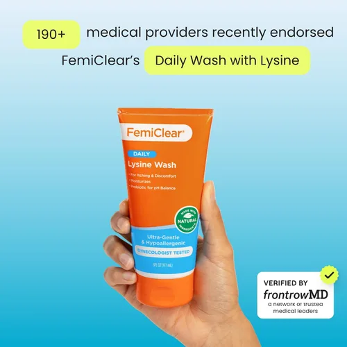 Vista 4 de FemiClear® Lavado femenino ultra suave: fabricado con lisina y bálsamo de limón para la higiene femenina, esenciales para la salud vaginal