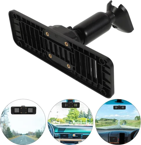 Vista 9 de ULTECHNOVO Kit de montaje de espejo retrovisor para cámara de tablero universal con panel de placa trasera y base de clip, soporte de DVR de coche
