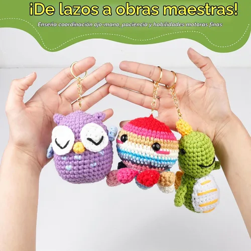 Vista 6 de Kit de ganchillo para principiantes, kit de animales de ganchillo con tutoriales en video e hilo suave, kits de manualidades para adolescentes