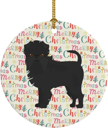 Vista 14 de Caroline's Treasures Abyssinian Sand Terrier - Adorno de cerámica para colgar en el árbol de Navidad, para el hogar, Navidad, fiestas, regalo, 3