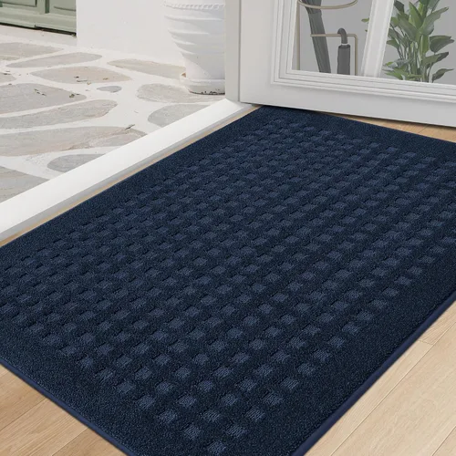 Vista 29 de BEQHAUSE Tapetes para puerta de 20 x 32 pulgadas, tapete antideslizante de punto gofre, de perfil bajo, resistente a la suciedad y absorbente, Beige