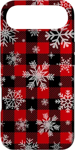 Vista 27 de Snowflakes Snow Snowing Christmas Winter Red Black Plaid Case for iPhone 17