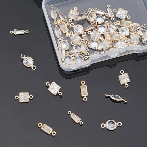 Vista 3 de NBEADS Colgantes de circonita cúbica, Zirconia cúbica Latón, Circonita Cúbica
