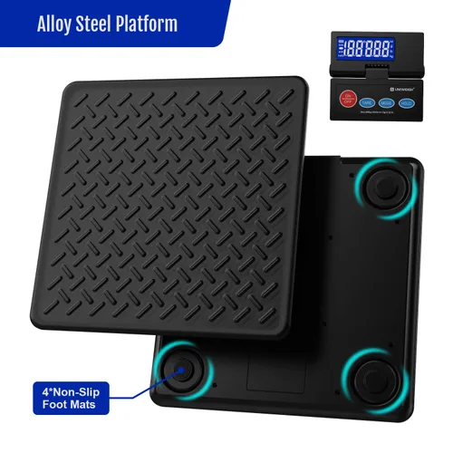 Vista 7 de 440 lb Escala postal digital de 10 g de precisión para envíos de paquetes con LCD retroiluminada, plataforma de acero aleado, alimentación por