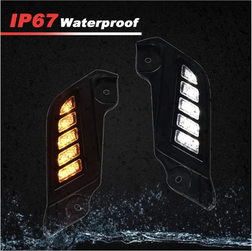 Vista 6 de Switchback - Luz marcadora lateral delantera blanca/ámbar para faro, lámpara de circulación diurna con función de señal de giro intermitente
