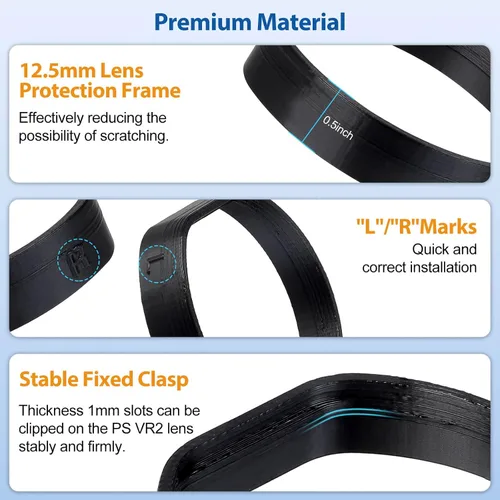 Vista 5 de PECOOVR Lens Protector Glasses Spacer for PSVR 2 Prevent Eyeglass from Scratching + Thickened Silicone Lens Protection Cap Cover for Playstation VR2