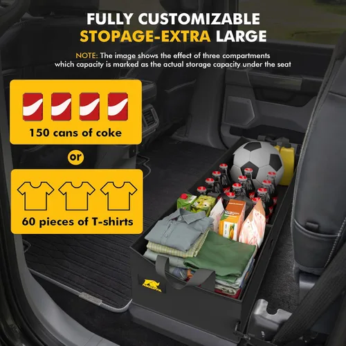 Vista 4 de MIKKUPPA Almacenamiento bajo asiento para camioneta - Reemplazo para Ford F150 F250 F350 2015-2024, bolsa organizadora de caja de herramientas