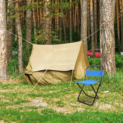 Vista 6 de Luxshiny Silla plegable pequeña ligera portátil al aire libre plegable taburete de camping con marco diseño ergonómico para adultos de pesca y uso