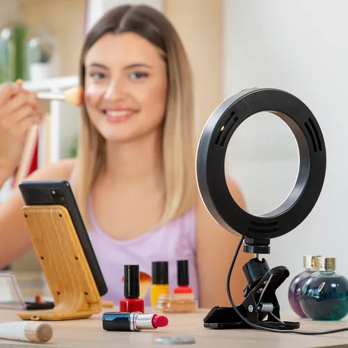 Vista 8 de Aro de Luz Selfie con Pinza de Soporte Lumahoop InnovaGoods