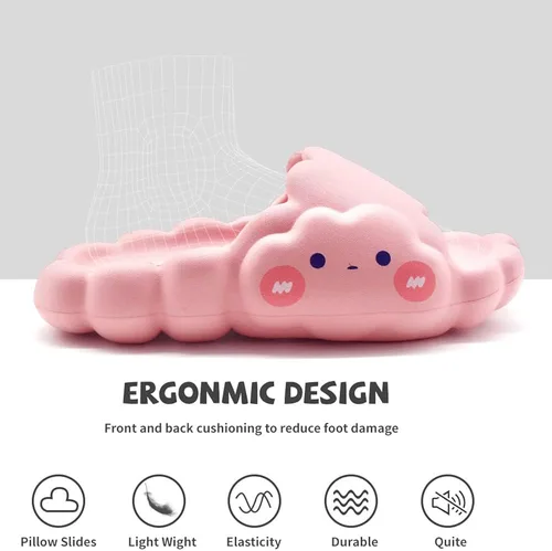 Vista 4 de Sandalias y pantuflas de EVA Cloud para mujeres y hombres, para interiores y exteriores, plataforma gruesa de verano, playa, antideslizante