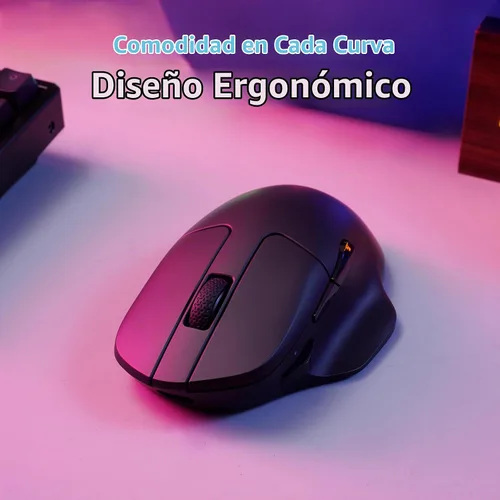 Vista 5 de Keychron M7 8K Ratón Inalámbrico, Ratones de Computadora Ópticos 30K DPI, 2.4 GHz/Bluetooth/Con Cable con Botón Macro 66g Ergonómico Liviano, Hasta