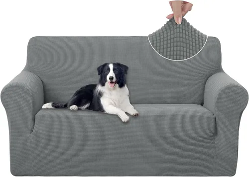 Vista 27 de U-NICE HOME Funda para sofá biplaza elástica, cubierta para sofá, funda para sillón, protector de muebles para sofá con 2 cojines, funda para sofá
