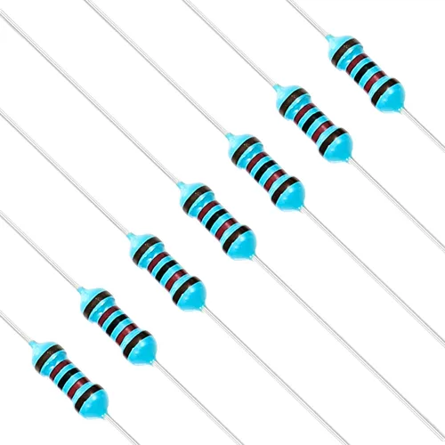Vista 12 de Chanzon 100 piezas 1 Ω ohm Resistencia 1/4 W (0.25 W) Resistencia fija de película metálica 0.01 ±1% Tolerancia 1R MF Resistencias de agujero