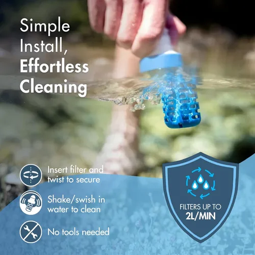 Vista 5 de Cartucho de Filtro de Membrana EZ-Clean para Filtros de Agua Katadyn Be Free para Deportes de Resistencia, Camping y Mochilear (8019641) Cartucho