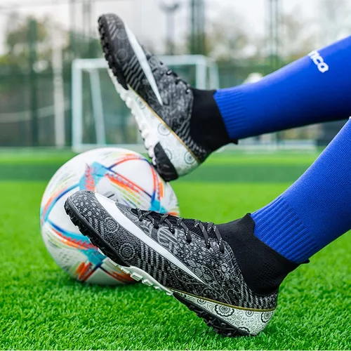 Vista 5 de WINGFAI Zapatos de fútbol para hombre, zapatos de fútbol profesionales de alta calidad, transpirables, atléticos para exteriores e interiores, tenis