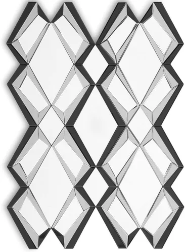 Vista 6 de ZURI Furniture - Espejo Caleido moderno de 51 pulgadas con ribete negro y gris europeo