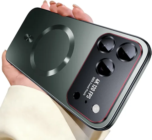 Vista 13 de Funda para iPhone 17, diseño delgado de alta resistencia compatible con MagSafe, fuerte protección magnética a prueba de golpes para pantalla y Negro