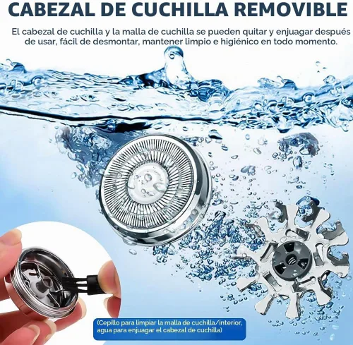 Vista 6 de Mini máquina de afeitar eléctrica portátil, maquinilla de afeitar Plateado