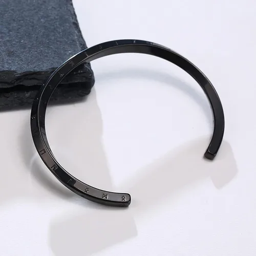 Vista 4 de VNOX Pulsera de joyería vikinga nórdica para hombre y mujer, pulsera nórdica vikinga nórdica de 24 runas del alfabeto, pulsera mobius torcida