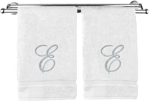 Vista 136 de Toalla de mano con monograma, regalo personalizado, 16 x 30 pulgadas, extra absorbente, 100% algodón turco, acabado de rizo suave, para baño, cocina