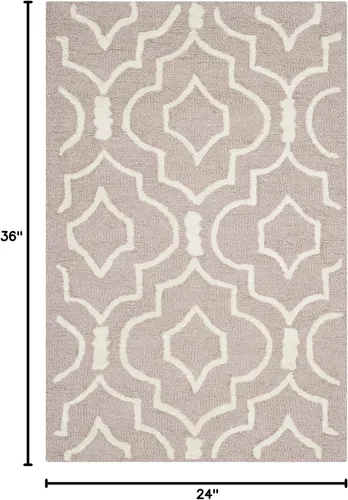 Vista 2 de SAFAVIEH Cambridge Collection - Alfombra decorativa de 2 x 3 pies, color beige y marfil, lana marroquí hecha a mano, ideal para zonas de alto