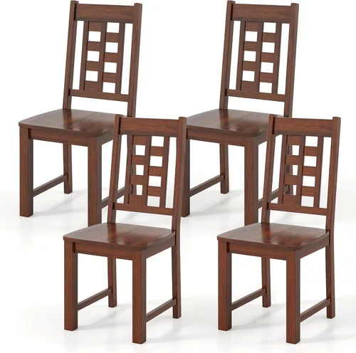 Vista 8 de NAFORT Juego de 2 sillas de comedor de madera, sillas Windsor modernas con respaldo de eje alto, asiento contorneado grande, carga máxima de 330