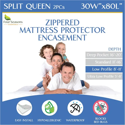 Vista 12 de Protector de colchón para sofá cama tamaño individual, 39 pulgadas de ancho x 72 pulgadas de largo x 5 pulgadas de profundidad, funda impermeable