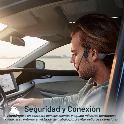 Vista 5 de Meetings - Auriculares abiertos con micrófono giratorio con cancelación de ruido, conducción ósea Bluetooth 5.4 con silencio de un solo toque
