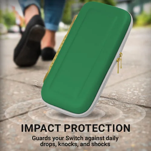 Vista 5 de Orzly Funda de transporte para consola Nintendo Switch OLED con accesorios y compartimento de almacenamiento para juegos, caja de regalo