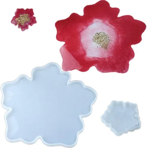 Vista 7 de EXCEART Círculo Stencil 2pcs Coaster Mold Blanco Colgante Arte Suministros Fabricación de Joyería