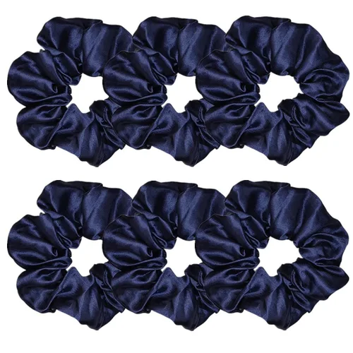 Vista 7 de 6 coleteros de seda satinada – Ligas suaves para el cabello, bandas para el cabello de moda, lazos, pulseras elásticas y soportes para cola