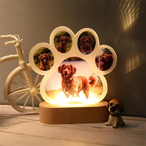 Vista 11 de Luz nocturna acrílica personalizada con foto de mascota, lámpara acrílica personalizada con nombre de perro, lámpara de hueso de foto de perro