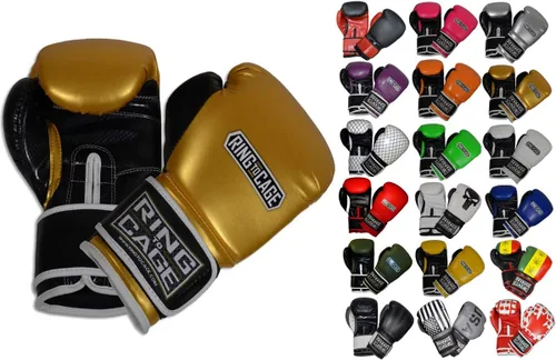Vista 11 de Guantes de boxeo para entrenamiento de gimnasio Verde neón/negro