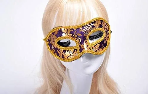 Vista 2 de REUCOS Máscara de mascarada para mujeres venecianas para hombres y mujeres victorianas reina rey blanco negro gato máscara Mardi Gras Parade Party