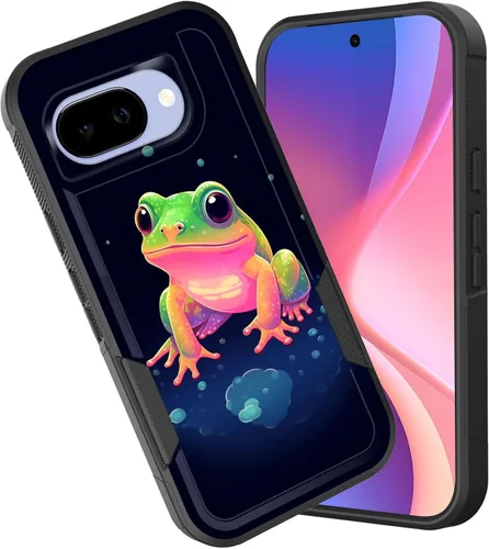 Vista 47 de Funda para Pixel 6A, funda híbrida de doble capa resistente a prueba de golpes de policarbonato duro de silicona suave TPU para Google Pixel 6A