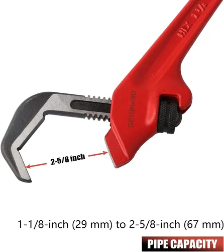 Vista 2 de Llave hexagonal de 9-1/2 pulgadas, llave hexagonal modelo E-110, capacidad de 1-1/8 "- 2 5/8