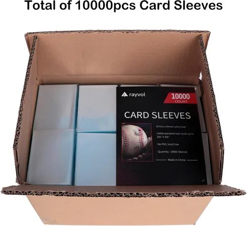 Vista 4 de 10000 fundas para tarjetas de 2.638 x 3.701 in, para tarjetas de intercambio de 2-5/8 x 3-5/8 pulgadas, para tarjetas de béisbol, deportes y otros