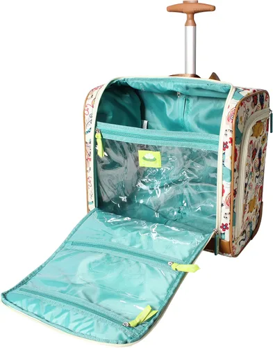 Vista 3 de Lily Bloom Designer - Maleta de viaje de 15 pulgadas para viajes cortos fin de semana negocios equipaje ligero maleta de 2 ruedas giratorias bajo