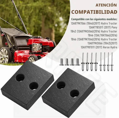 Vista 6 de Paquete de 2 pastillas de freno de cubierta 761-05007 para cortacésped MTD Cub Cadet Troy Bilt