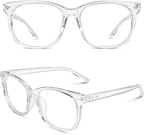 Vista 15 de Happy Store CN81 - Gafas de gran tamaño con montura UV 400 transparente Azul