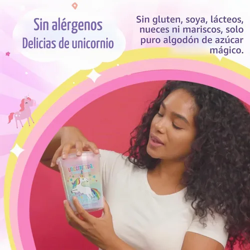 Vista 7 de Unicornucopia Algodón de Azúcar 3oz - Algodón de Azúcar Arcoíris de 6 Sabores - Caramelo de Fiesta de Cumpleaños de Unicornio para Bolsas de Fiesta