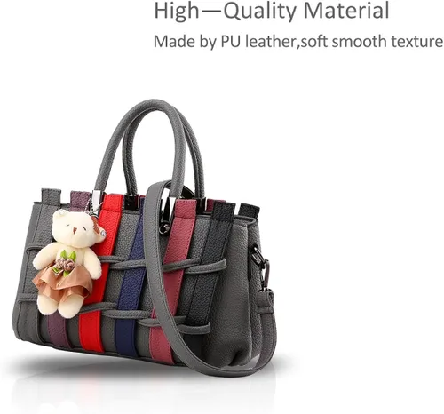 Vista 3 de NICOLEDORIS Bolso de mano colorido para mujer con asas largas de poliuretano
