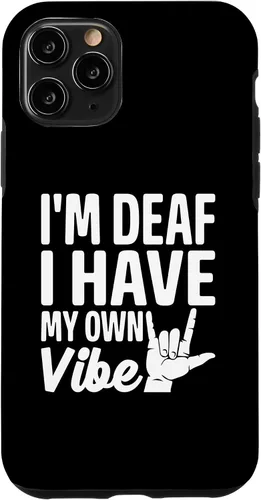 Vista 29 de Funda para iPhone 17 con texto en inglés «Sordo» con texto en inglés «Sordo» con texto «I'm Deaf. I Have My Own Vibe»