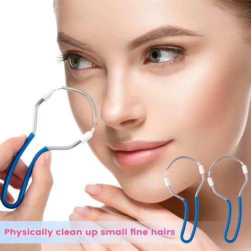 Vista 7 de 2pcs removedor de vello facial manual, depiladora de resorte de acero inoxidable portátil, removedor de vello facial suave para mujeres hombres