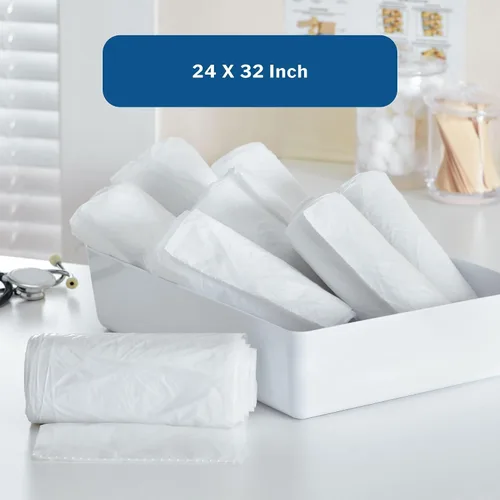 Vista 8 de McKesson - Revestimientos para botes de basura, extra resistentes, parte inferior sellada con estrellas, 0.70 mil, transparente, capacidad de 16